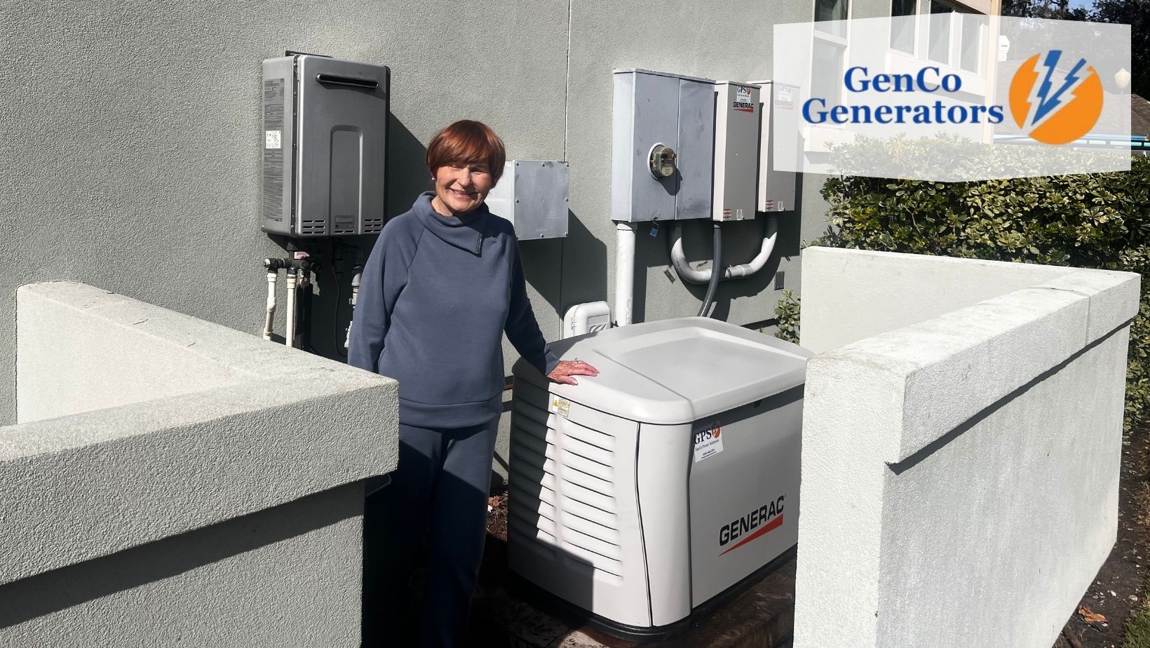 Happy Woman Homeowner after a Generator Install